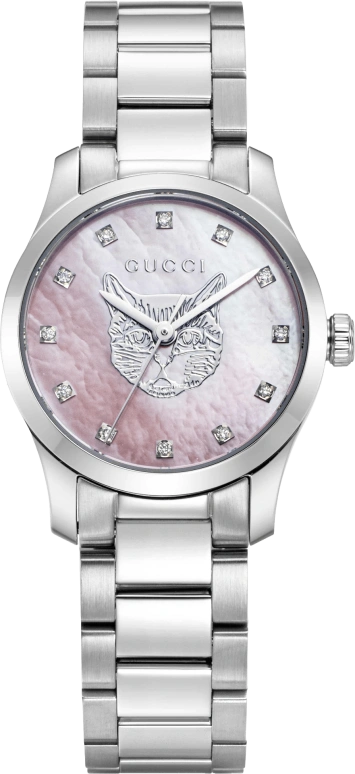 GUCCI,Gucci 27mm,27mm,Stainless Steel,Pink,Quartz,Sapphire,Round,YA1265025