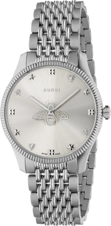 GUCCI,G-Timeless 36mm,36mm,Stainless Steel,Silver,Sapphire,Crystal Glass,Seconds,YA1264153