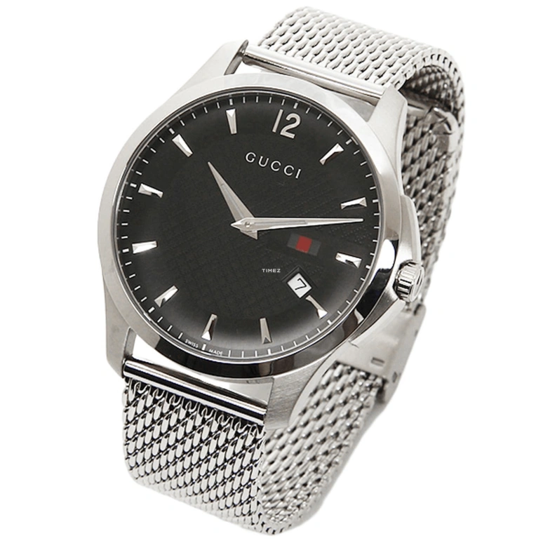 GUCCI,G-Timeless 40mm,40mm,Stainless Steel,Black,Quartz,Day,Sapphire,Hardlex,YA126308