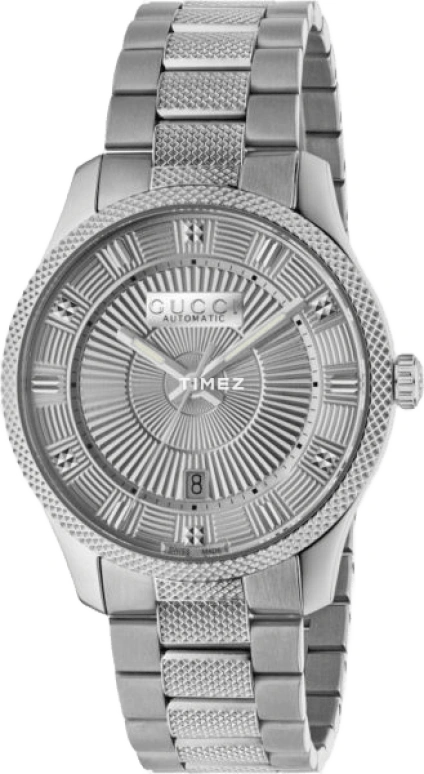 GUCCI,Other 40mm,40mm,Stainless Steel,Silver,Sapphire,Crystal Glass,YA126339
