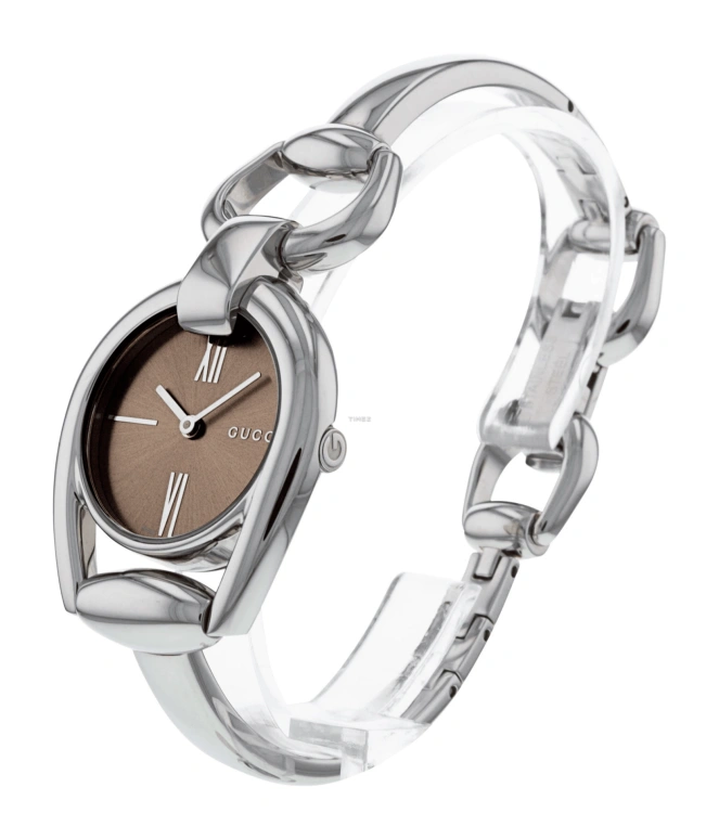 GUCCI,Horsebit 28mm,28mm,Stainless Steel,Coffee,Brown,Quartz,Sapphire,Crystal Glass,Round,YA139501