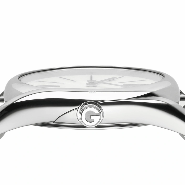 GUCCI,Horsebit 30mm,30mm,Stainless Steel,White,Quartz,Sapphire,Crystal Glass,Round,YA140505