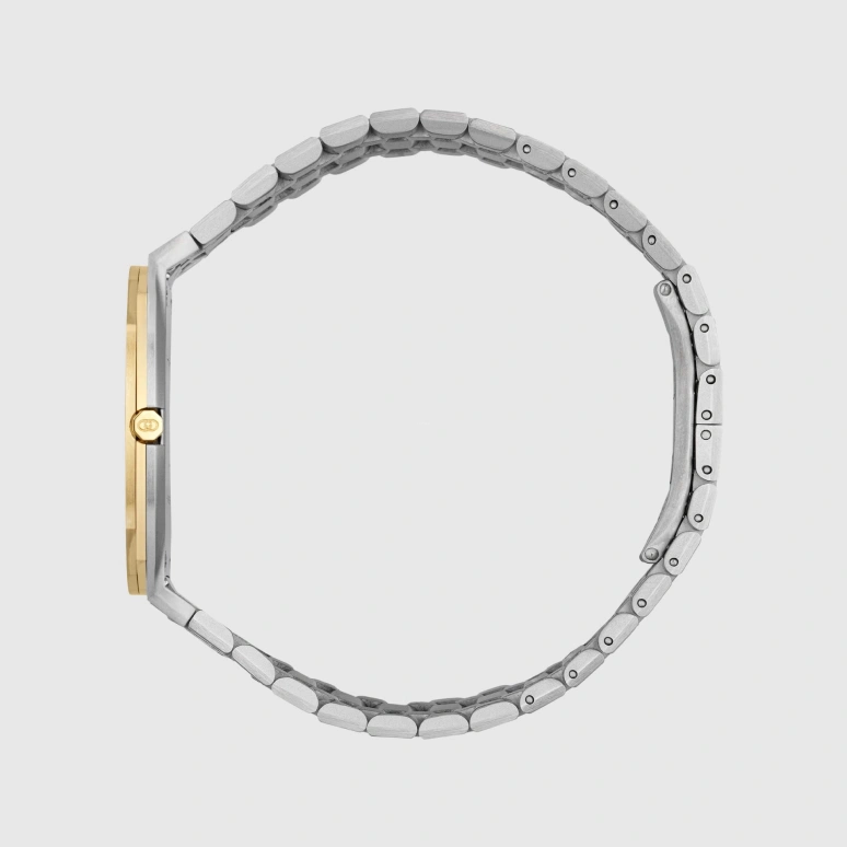 GUCCI,Gucci 25H 34mm,34mm,Stainless Steel,Gold,Quartz,Sapphire,YA163403