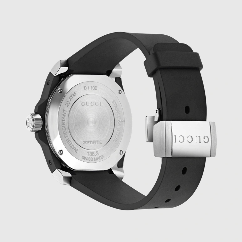 GUCCI,Gucci Dive 40mm,40mm,Stainless Steel,Black,Quartz,Sapphire,Crystal Glass,Round,YA136333