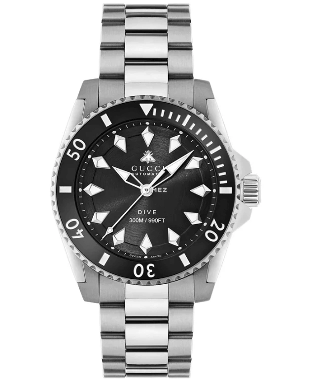 GUCCI,Gucci Dive 40mm,40mm,Stainless Steel,Black,Automatic,Sapphire,Crystal Glass,Round,796804 I1600 8489