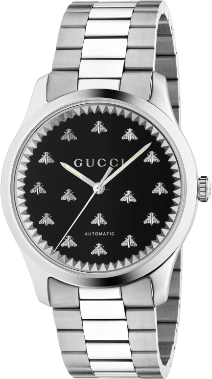 GUCCI,G-Timeless 42mm,42mm,Stainless Steel,Black,Sapphire,Crystal Glass,Onyx,Agate,YA126283