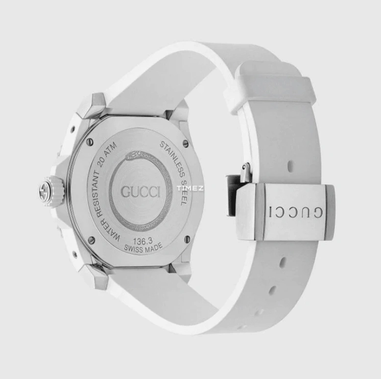 GUCCI,Gucci Dive 40mm,40mm,Stainless Steel,White,Quartz,Day,26280hours,YA136330