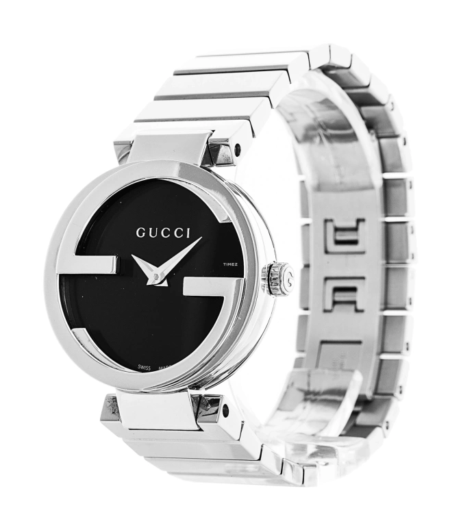 GUCCI,Interlocking 37mm,37mm,Stainless Steel,Black,Quartz,Sapphire,Crystal Glass,Round,YA133307