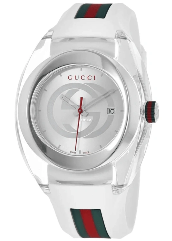 GUCCI,Gucci 46mm,46mm,Stainless Steel,Silver,Quartz,Day,Sapphire,YA137102