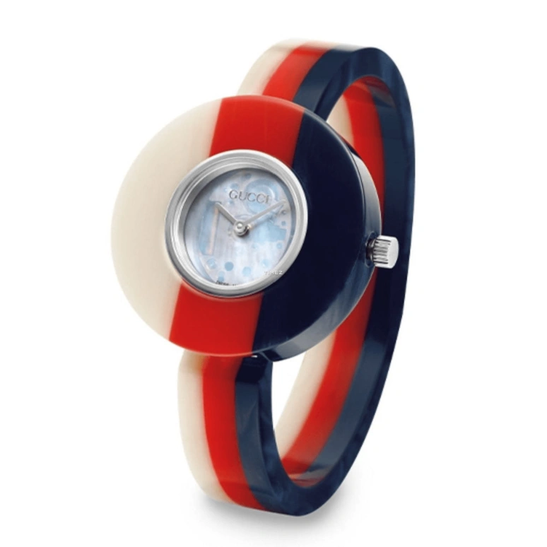 GUCCI,Gucci 35mm,35mm,Plastic,Resin,White,Quartz,Sapphire,Round,YA143404