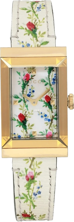 GUCCI,G-Frame 21x40mm,21x40mm,Stainless Steel,White,Quartz,Sapphire,Crystal Glass,Rectangular,YA147407
