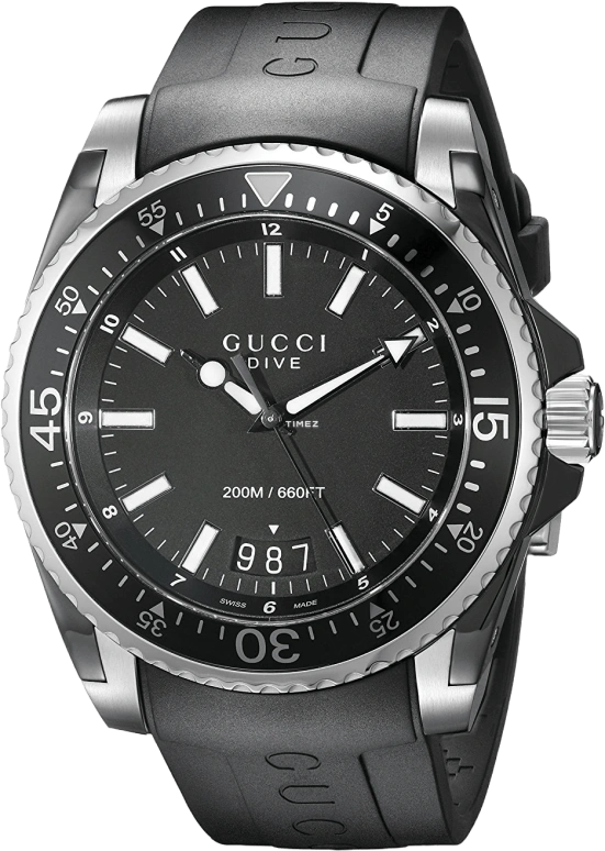GUCCI,Other 45mm,45mm,Stainless Steel,Black,Sapphire,Crystal Glass,Closed,YA136204