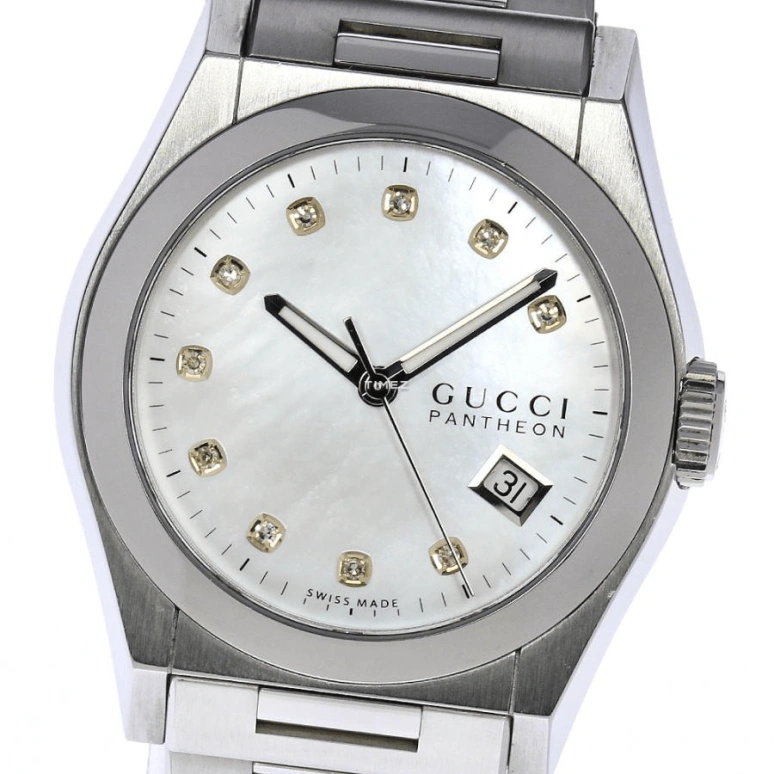 GUCCI,Pantheon 36mm,36mm,Stainless Steel,White,Quartz,Day,Sapphire,Crystal Glass,200320 I1610 1461