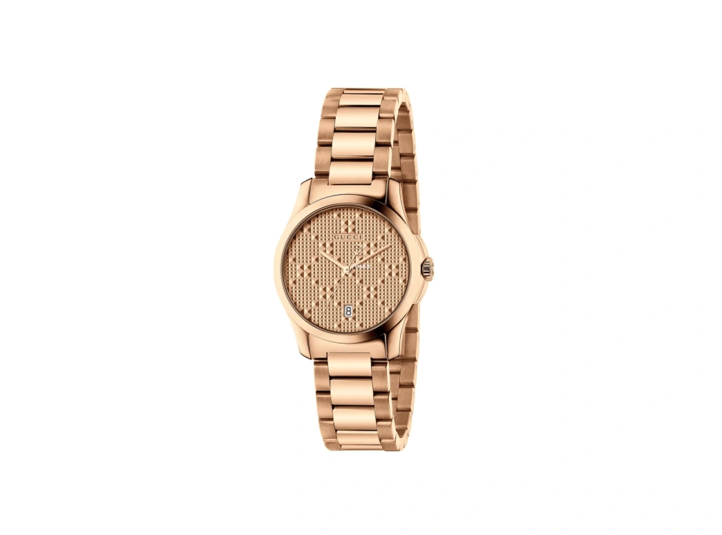 GUCCI,G-Timeless 27mm,27mm,Rose Gold,Quartz,Day,Sapphire,Glass,YA126567