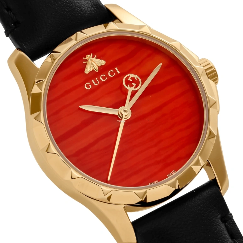GUCCI,Gucci 27mm,27mm,Stainless Steel,Red,Quartz,Sapphire,Round,YA126556
