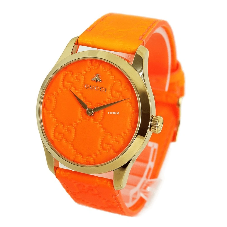 GUCCI,G-Timeless 38mm,38mm,Stainless Steel,Orange,Quartz,Sapphire,Round,YA1264116
