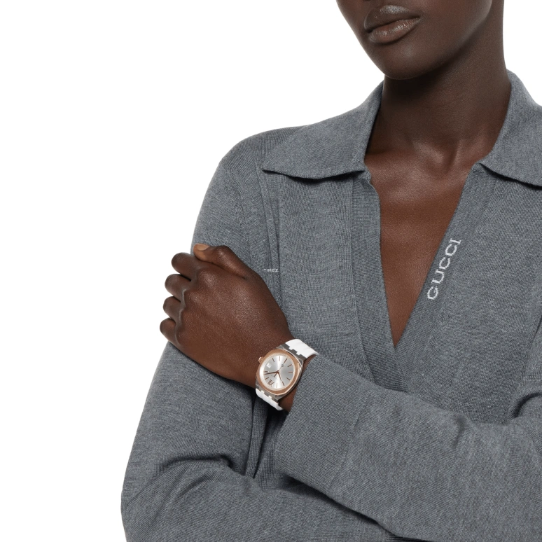 GUCCI,Gucci 25H 36mm,36mm,Stainless Steel,Silver,Quartz,Day,Sapphire,Crystal Glass,838735 IFBA0 8678