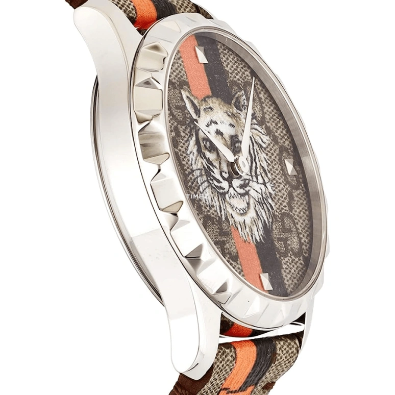 GUCCI,G-Timeless 38mm,38mm,Stainless Steel,Coffee,Brown,Quartz,Sapphire,Crystal Glass,Round,692077 ICYA0 8594