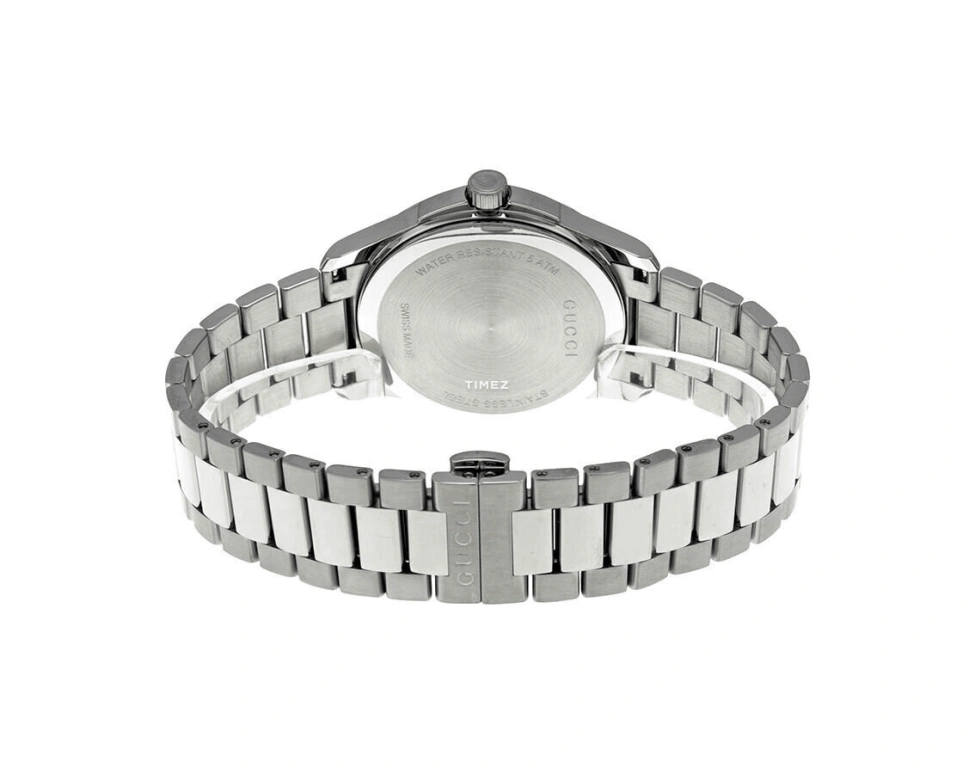 GUCCI,Gucci 38mm,38mm,Stainless Steel,White,Quartz,Day,Sapphire,YA126444
