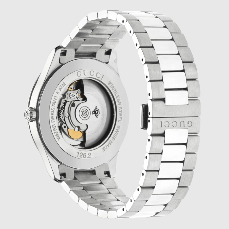 GUCCI,G-Timeless 42mm,42mm,Stainless Steel,Black,Sapphire,Crystal Glass,Onyx,Agate,YA126283