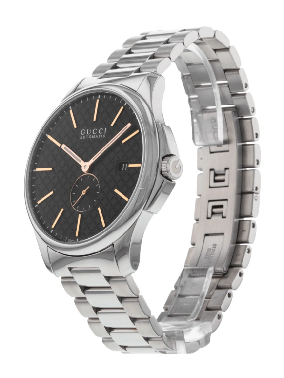 GUCCI,G-Timeless 40mm,40mm,Stainless Steel,Black,Automatic,Day,Sapphire,Crystal Glass,YA126312