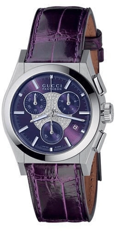 GUCCI,Pantheon 36mm,36mm,Stainless Steel,Purple,Quartz,Chronograph,Day,218079 I16A0 8174