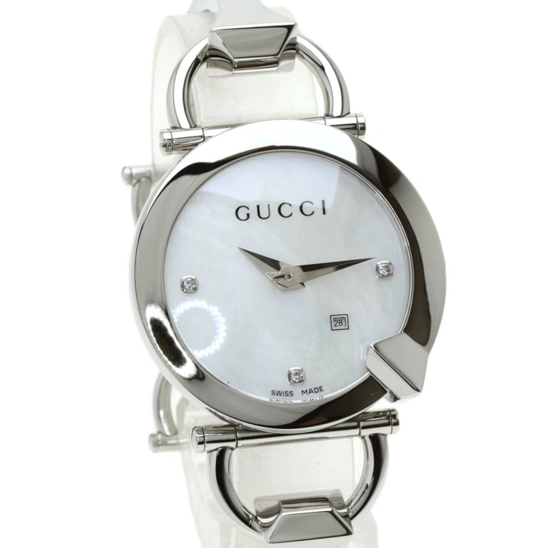 GUCCI,Chiodo 35mm,35mm,Stainless Steel,White,Quartz,Day,Sapphire,Crystal Glass,208833 I1610 1461