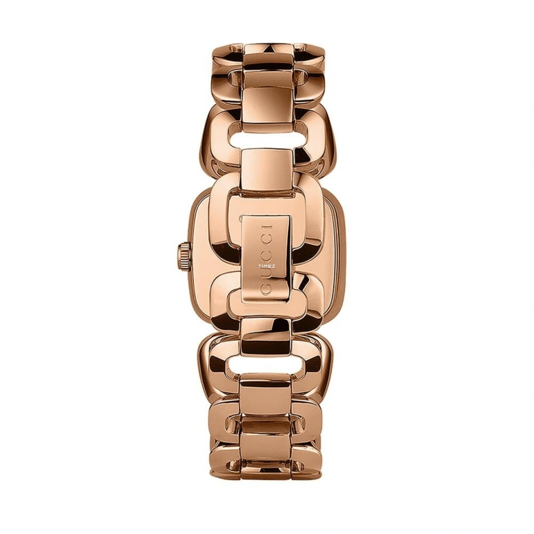 GUCCI,G-Gucci 24x22.50mm,24x22.50mm,Stainless Steel,Rose Gold,Black,Quartz,Sapphire,Crystal Glass,Square,YA125512