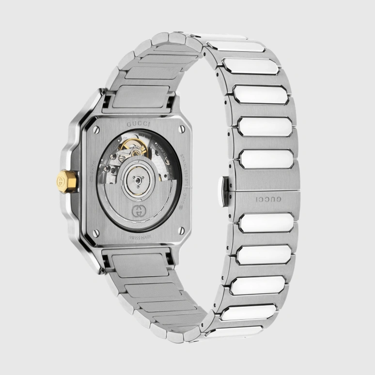 GUCCI,G-Flat 36mm,36mm,Stainless Steel,Cream,Quartz,Day,Sapphire,Crystal Glass,811585 ICUA0 8155