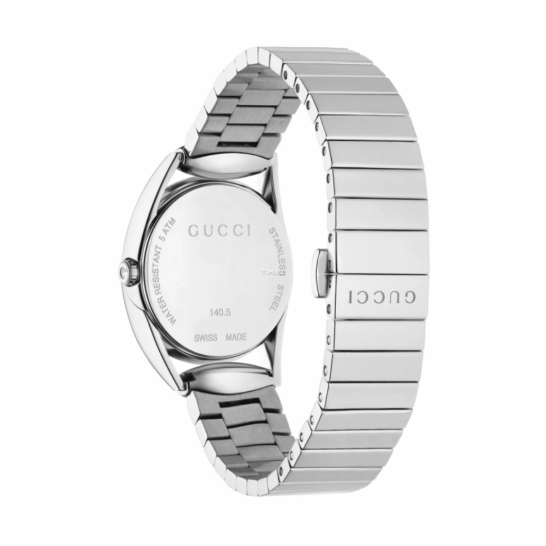GUCCI,Horsebit 30mm,30mm,Stainless Steel,White,Quartz,Sapphire,Crystal Glass,Round,YA140505