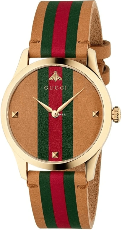 GUCCI,Gucci 38mm,38mm,Stainless Steel,Coffee,Brown,Quartz,Sapphire,Crystal Glass,Round,YA1264077