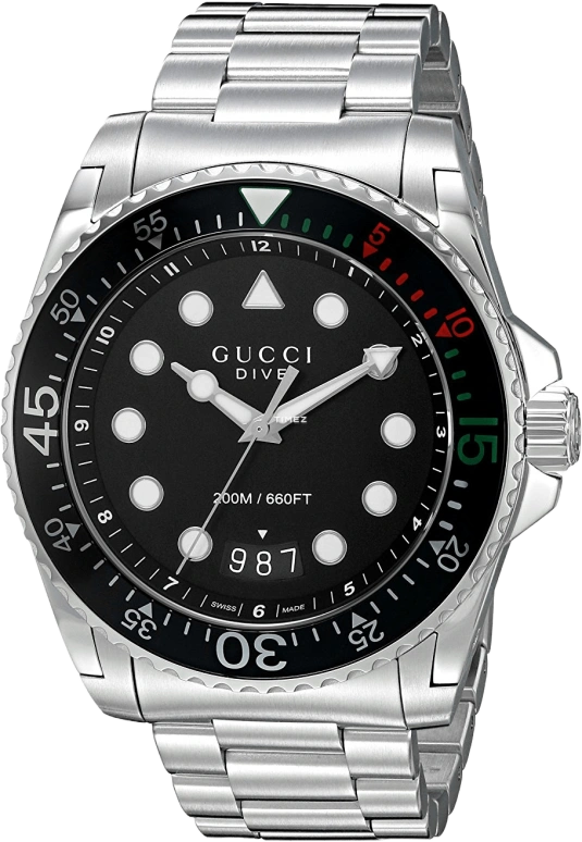 GUCCI,Other 45mm,45mm,Stainless Steel,Black,Sapphire,Crystal Glass,Closed,YA136208