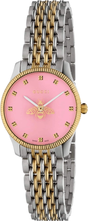 GUCCI,G-Timeless 36mm,36mm,Stainless Steel,Pink,Sapphire,Seconds,YA1265030