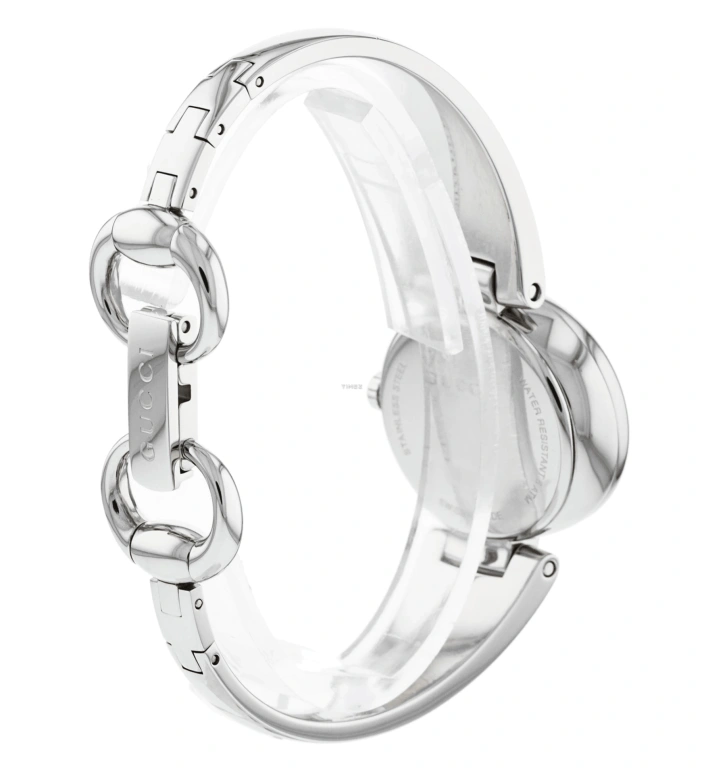 GUCCI,Guccissima 27x24mm,27x24mm,Stainless Steel,White,Quartz,Sapphire,Crystal Glass,Oval,YA134504