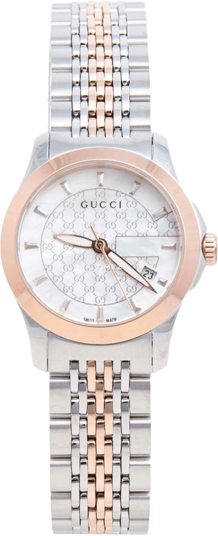 GUCCI,Gucci 27mm,27mm,Stainless Steel,White,Quartz,Day,Sapphire,Crystal Glass,YA126539