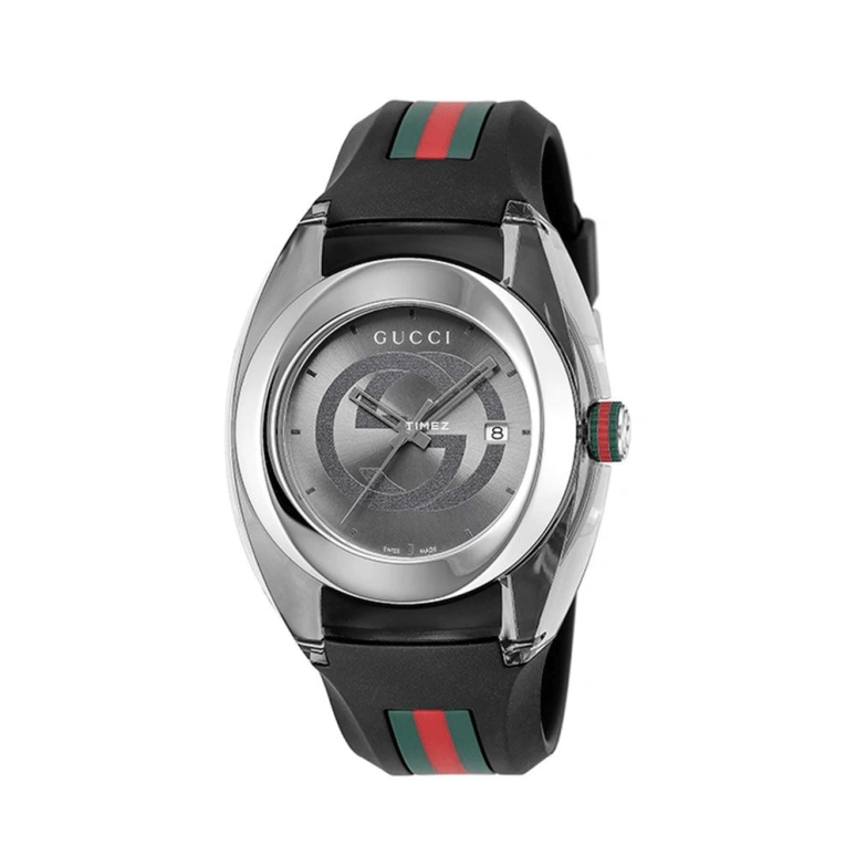 GUCCI,Gucci 46mm,46mm,Stainless Steel,Grey,Quartz,Day,Sapphire,YA137116
