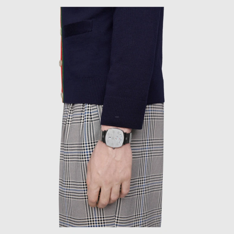 GUCCI,Grip 38mm,38mm,Stainless Steel,Sapphire,Crystal Glass,Closed,YA157410