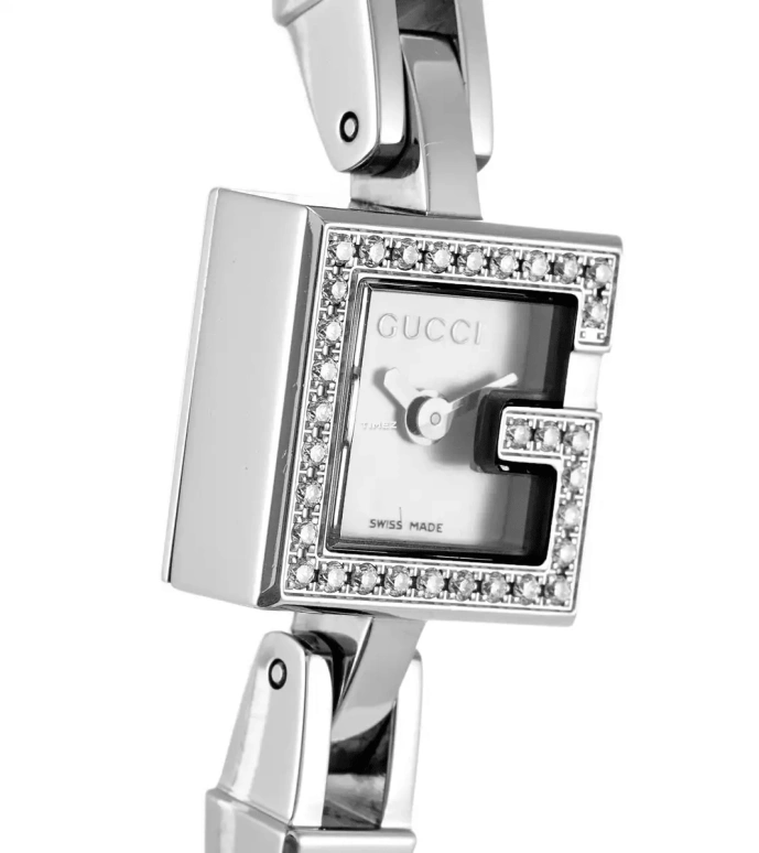 GUCCI,Gucci 14mm,14mm,Stainless Steel,White,Quartz,Sapphire,Crystal Glass,Round,YA102541