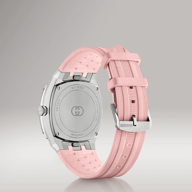 GUCCI,Gucci 25H 36mm,36mm,Stainless Steel,Pink,Quartz,Day,Sapphire,Crystal Glass,866395 IC4A0 8591