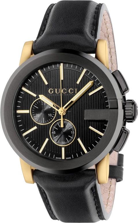 GUCCI,G-Chrono 44mm,44mm,Stainless Steel,Black,Sapphire,Crystal Glass,Closed,YA101203