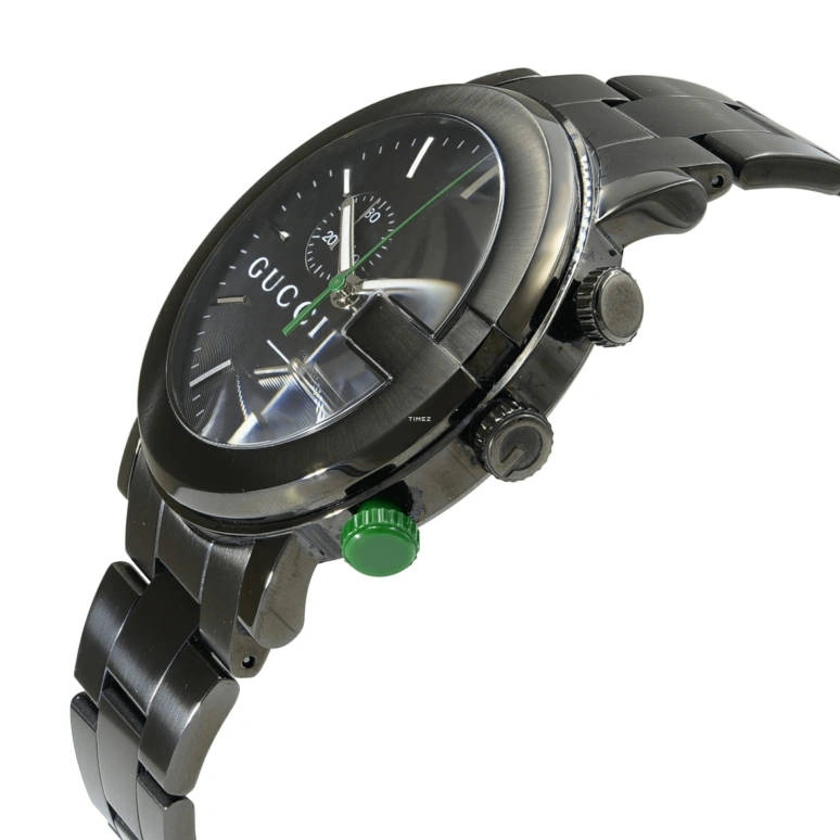 GUCCI,G-Timeless 42mm,42mm,Stainless Steel,Black,Automatic,Chronograph,Sapphire,Crystal Glass,YA101331