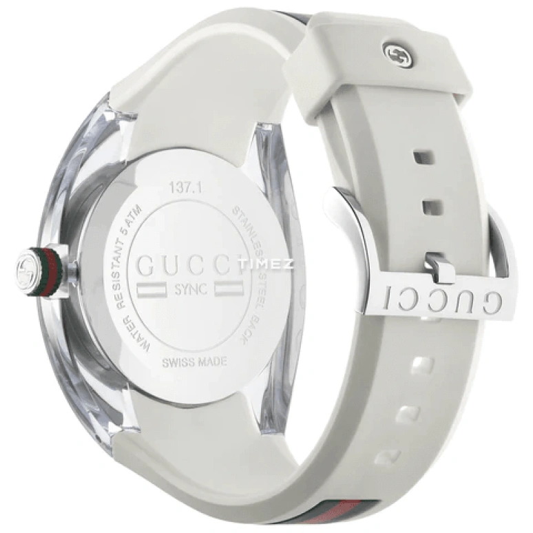 GUCCI,Gucci 46mm,46mm,Stainless Steel,Silver,Quartz,Day,Sapphire,YA137102