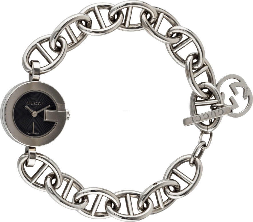 GUCCI,Gucci 25mm,25mm,Stainless Steel,Black,Quartz,Sapphire,Crystal Glass,Round,YA107503