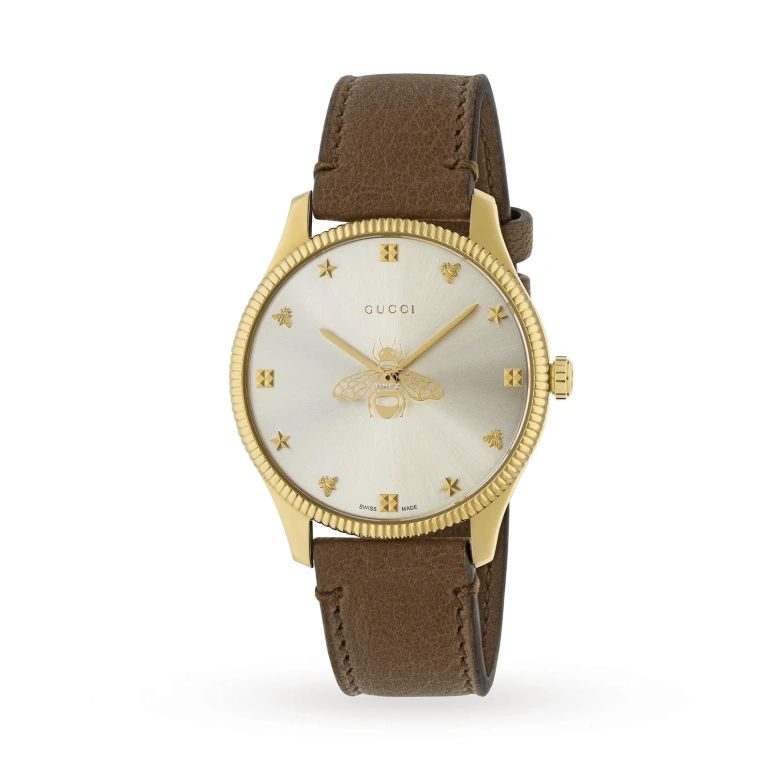GUCCI,G-Timeless 36mm,36mm,Yellow Gold,Silver,Quartz,Sapphire,Crystal Glass,Round,717875 I86A0 8573