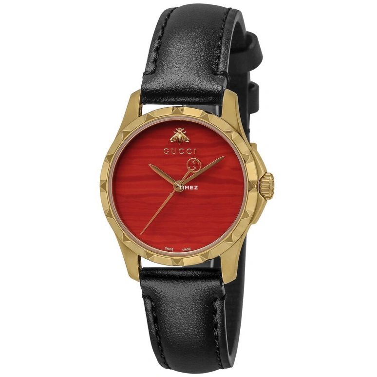 GUCCI,Gucci 27mm,27mm,Stainless Steel,Red,Quartz,Sapphire,Round,YA126556