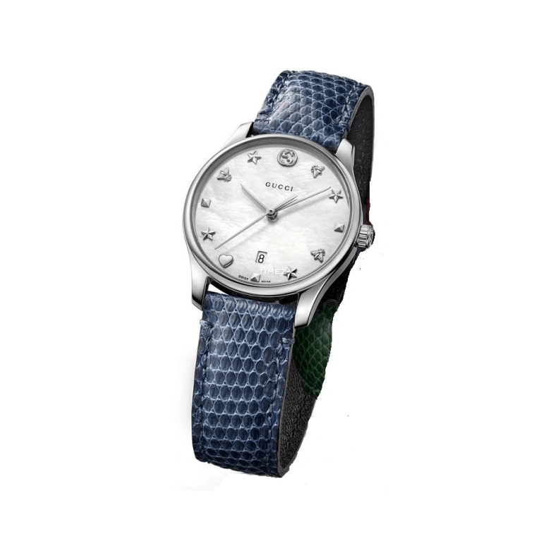 GUCCI,G-Timeless 29mm,29mm,Stainless Steel,White,Automatic,Day,Sapphire,Crystal Glass,YA126588