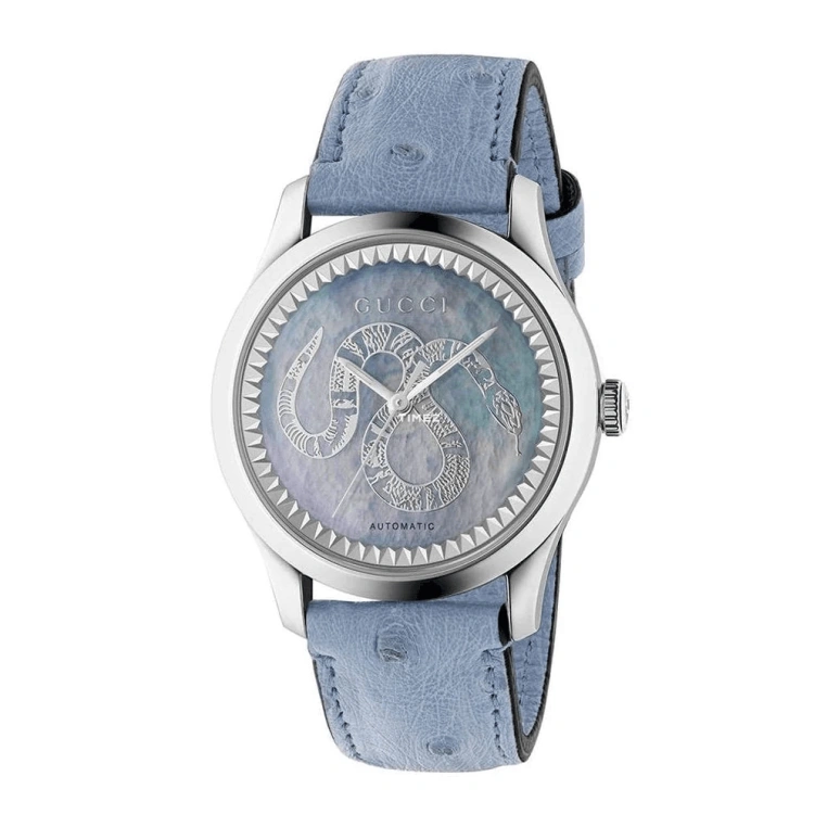 GUCCI,G-Timeless 38mm,38mm,Stainless Steel,Transparent,White,Automatic,Sapphire,Crystal Glass,Round,YA1264113