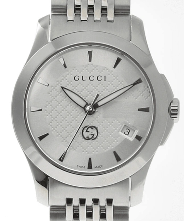 GUCCI,Gucci 27mm,27mm,Stainless Steel,Silver,Quartz,Day,Sapphire,Crystal Glass,YA1265028