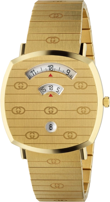 GUCCI,Grip 38mm,38mm,Yellow Gold,Gold,Sapphire,Crystal Glass,YA157409
