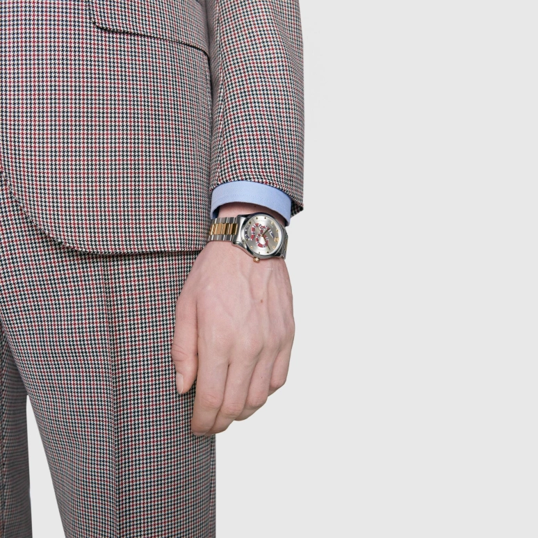 GUCCI,G-Timeless 38mm,38mm,Stainless Steel,Silver,Sapphire,Crystal Glass,Closed,YA1264075
